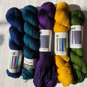 5 skein Hedgehog bundle 4 sock/1skinny single.